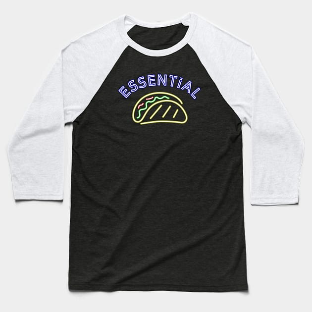 Essential Neon - Taco Baseball T-Shirt by CCDesign